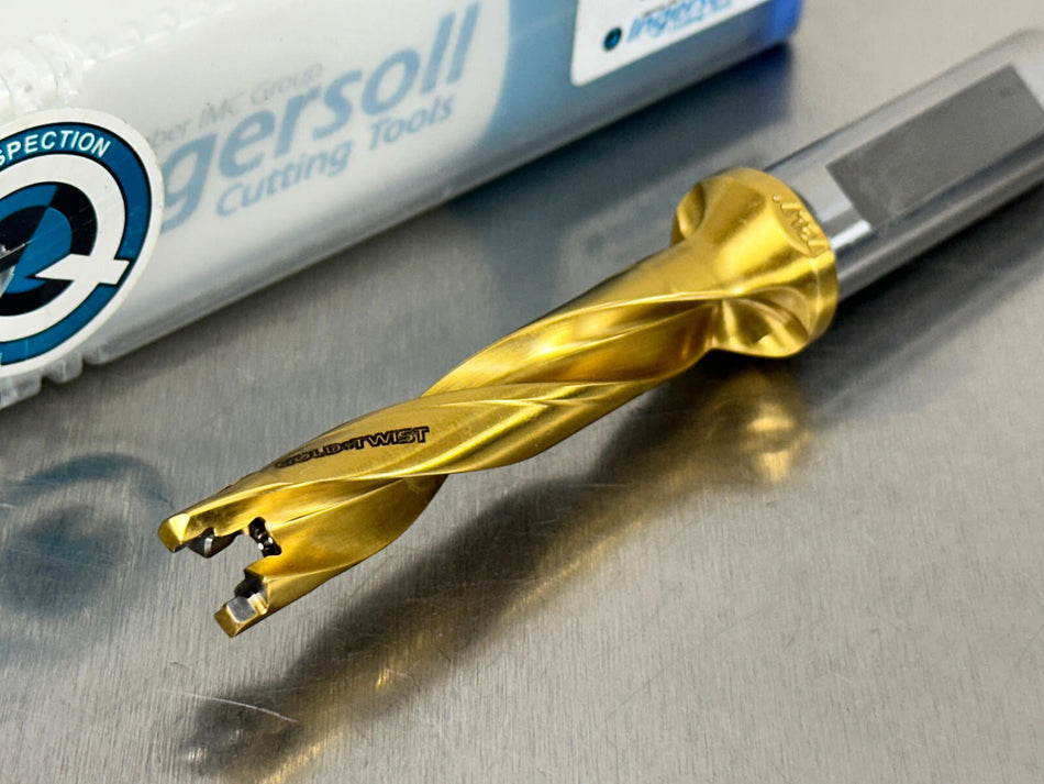 Ingersoll TD1200060C0R01 Indexable Drill 14mm 5xD Gold Twist Replaceable Tip