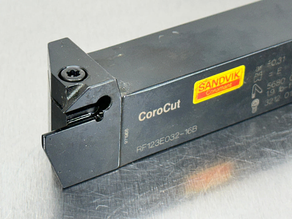 Sandvik RF123E032-16B Indexable Tool Holder 1" Parting Grooving CoroCut 1-2