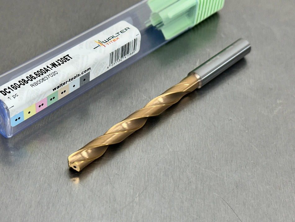 Walter 6.6mm Carbide Drill 8xD Coolant Through DC160-08-06.600A1-WJ30ET