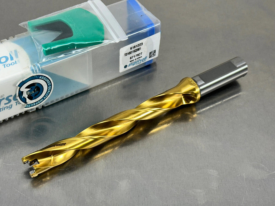 Ingersoll TD1450116C0R01 Indexable Tip Drill 14.5mm 8xD Gold Twist 6181223