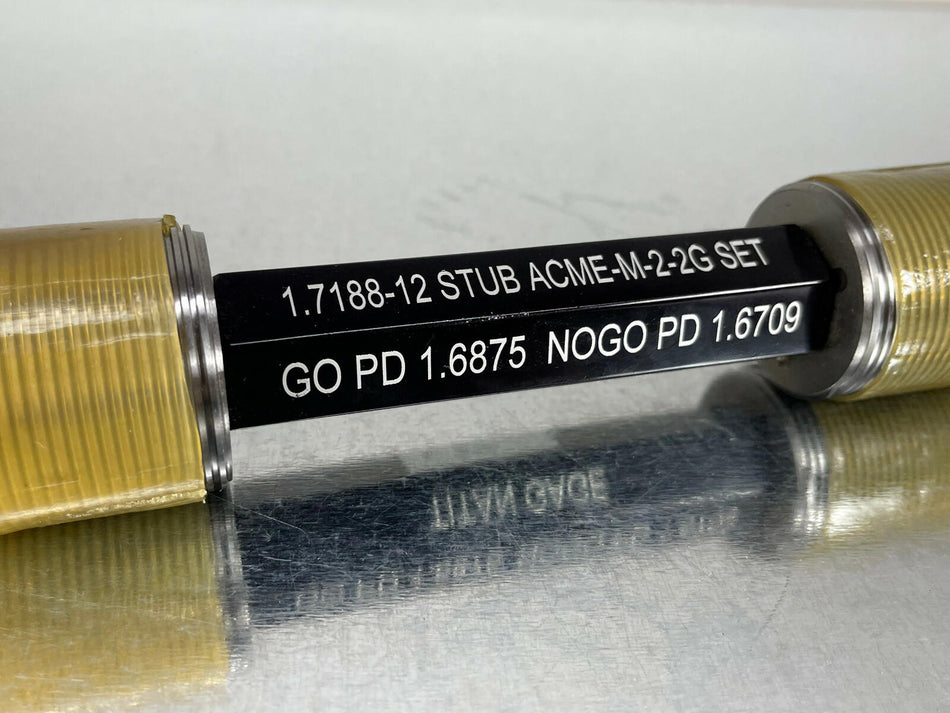 Titan 1.7188 12 STUB ACME 2G M2 Thread Gage Set Plug GO / NOGO 1.6875 & 1.6709