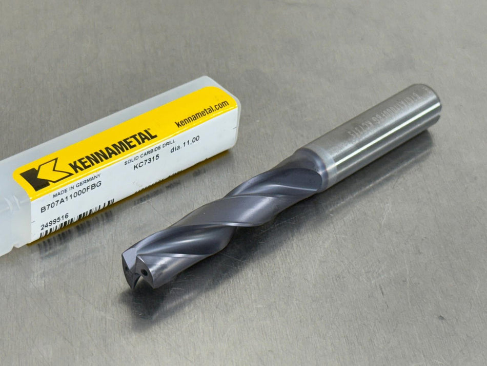 Kennametal 11mm Carbide Drill 3xD Coolant Through B707A11000FBG