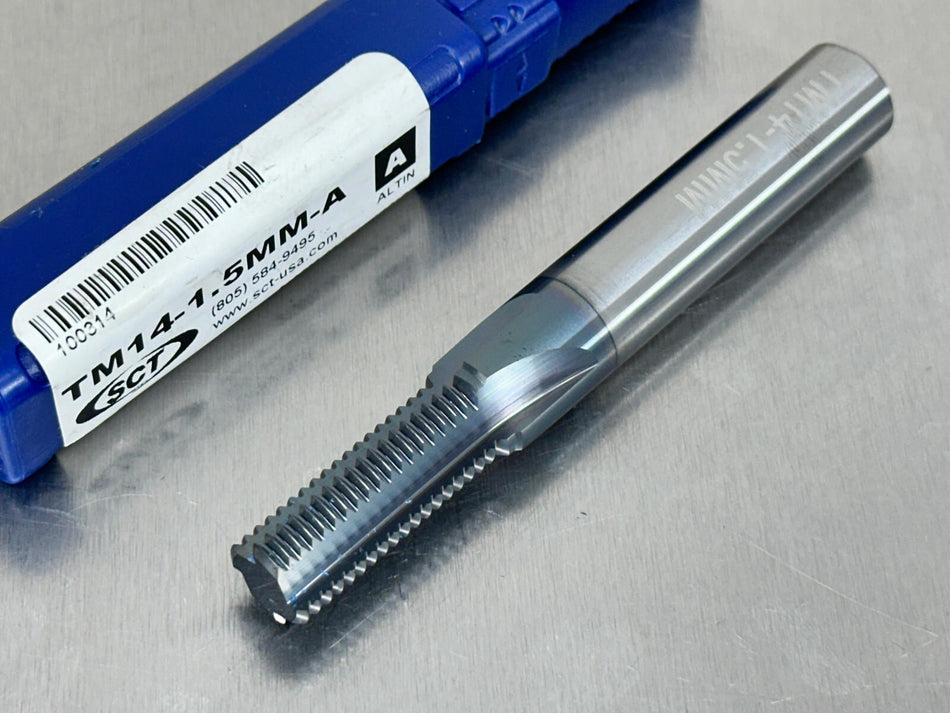 SCT M14x1.5 Carbide Thread Mill AlTiN+ 4 Flute TM14-1.5MM-A