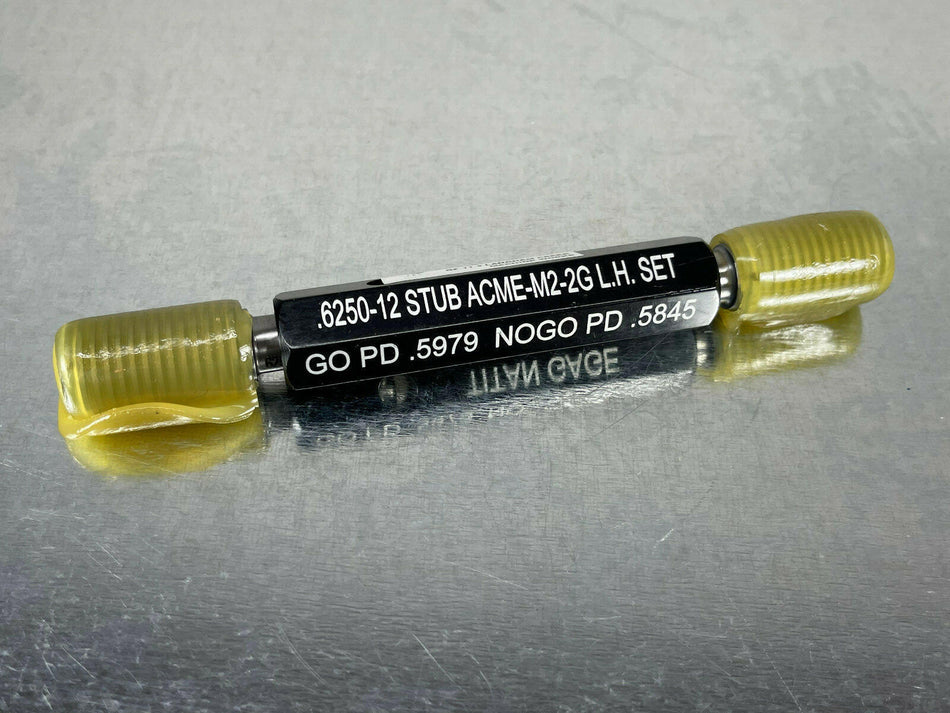 Titan 5/8 12 STUB ACME 2G M2 LH Thread Gage Set Plug .625 GO / NOGO LEFT HAND