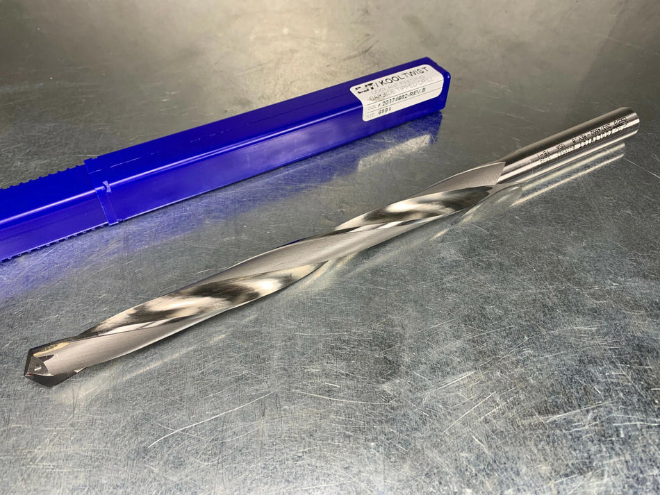 Kooltwist .6594" Carbide Tip Drill, Through Coolant Fed, 12-1/4" OAL