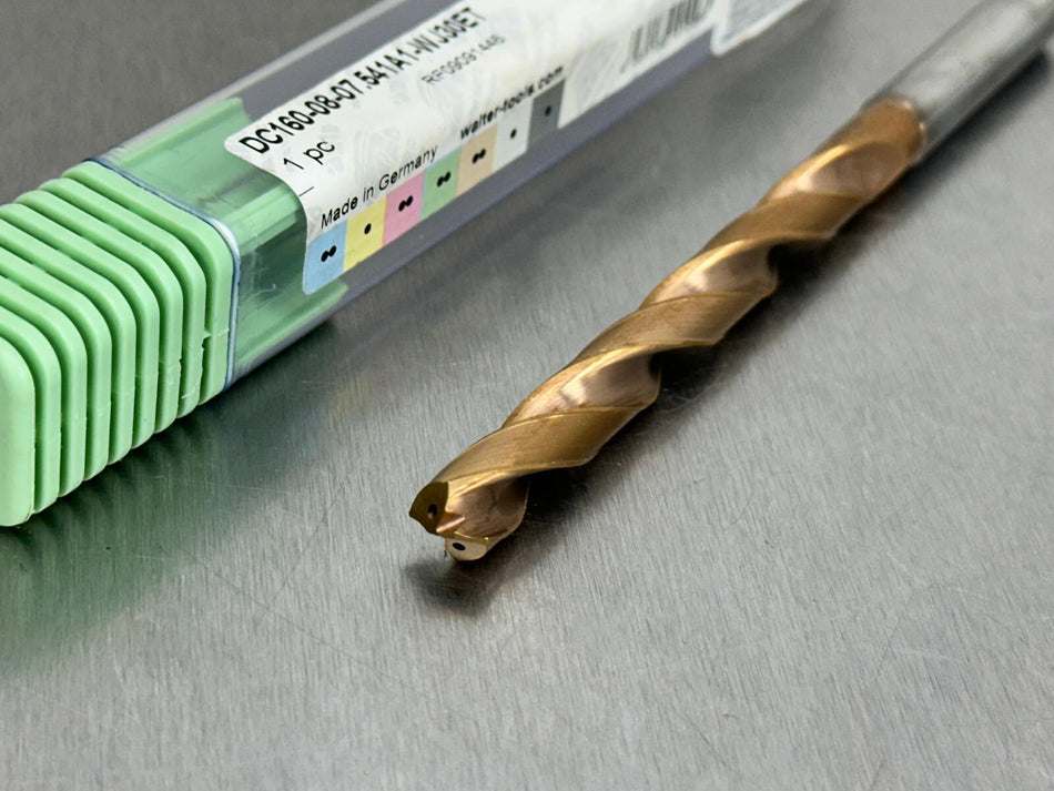 Walter 7.541mm Carbide Drill 8xD Coolant Through DC160-08-07.541A1-WJ30ET