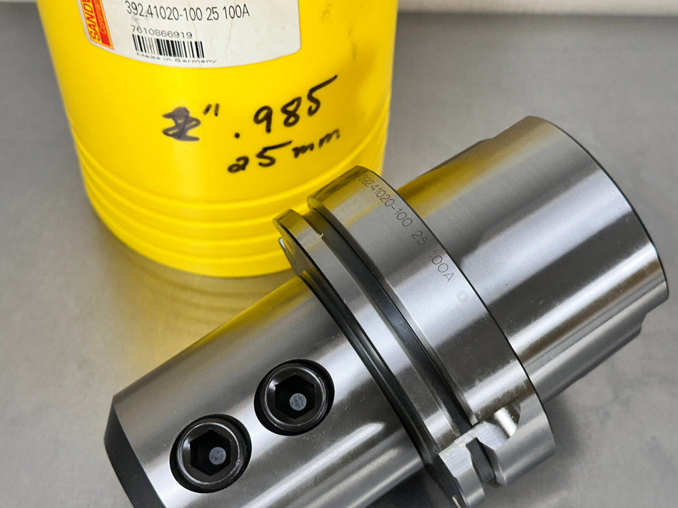 Sandvik HSK100 to 1" Weldon Tool Holder Adapter 392.41020-100 25 100A