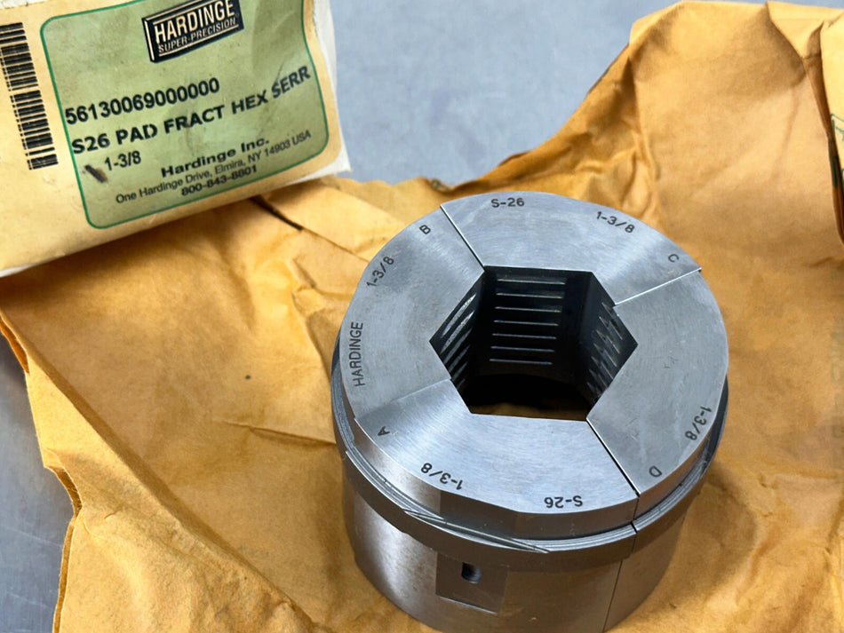 Hardinge S26 Collet Pad 1-3/8" Hex Serrated 56130069000000