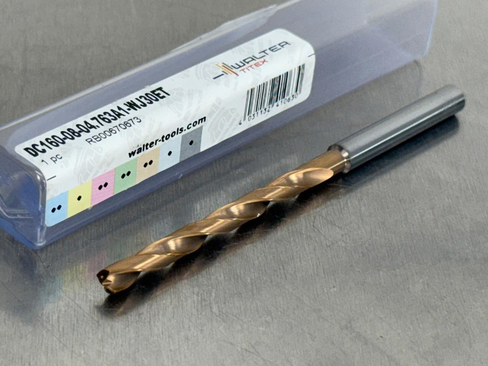 Walter 3/16 Carbide Drill 8xD Coolant Xtreme Evo DC160-08-04.763A1-WJ30ET