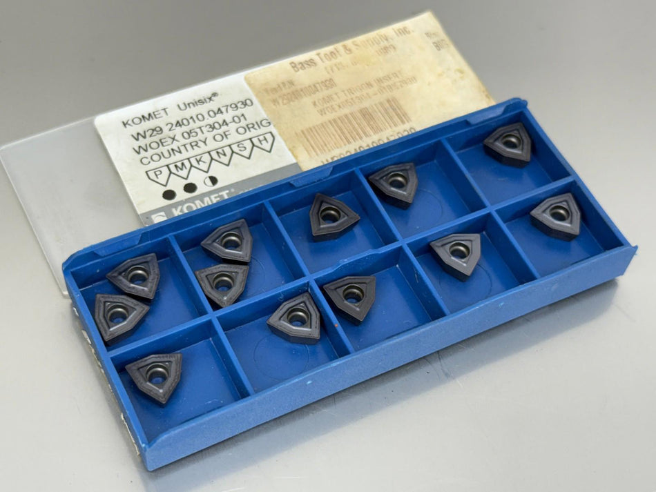 Komet W29 24010.047930 BK7930 Carbide Insert WOEX 05T304-01 (Pack of 12)