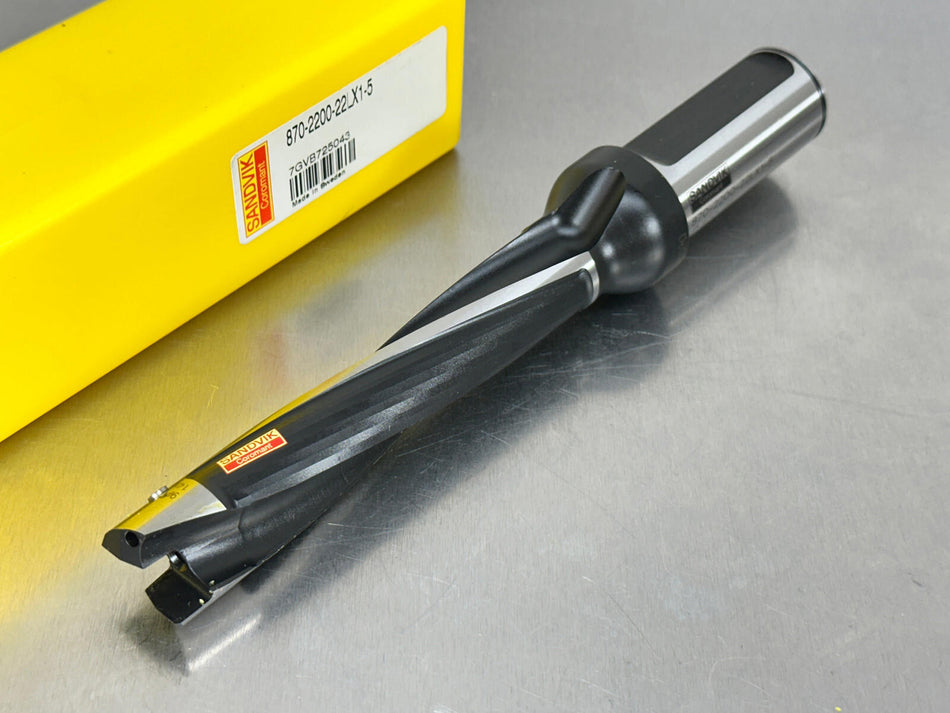 Sandvik 870-2200-22LX1-5 Exchangeable Tip Drill 22-22.99mm Indexable CoroDrill
