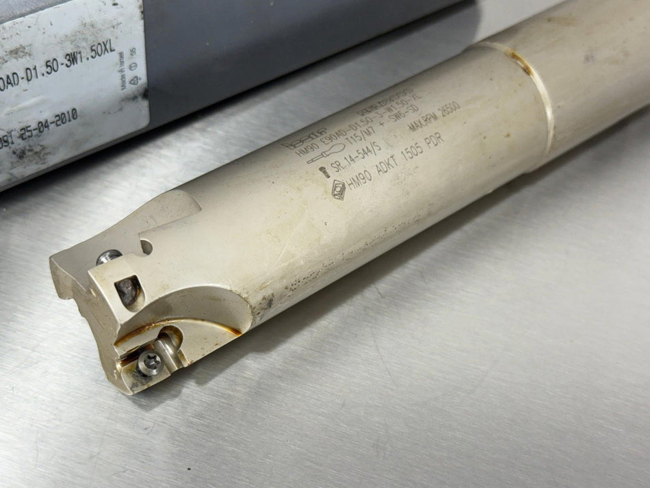 Iscar 1-1/2" Indexable End Mill Heli2000 HM90 E90AD-D1.50-3W1.50XL, 3102154